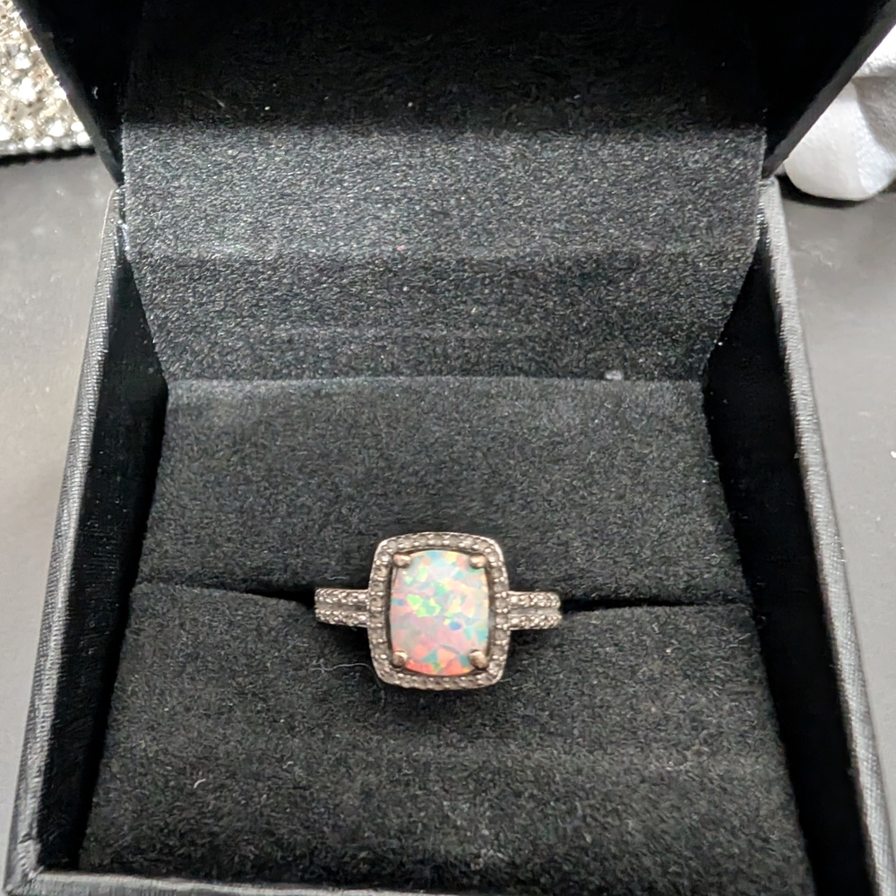 Elegant Silver Opal Ring